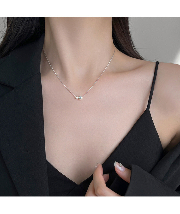 Two Pearl Necklace for Women Fashion Simple Light Luxury Niche Design