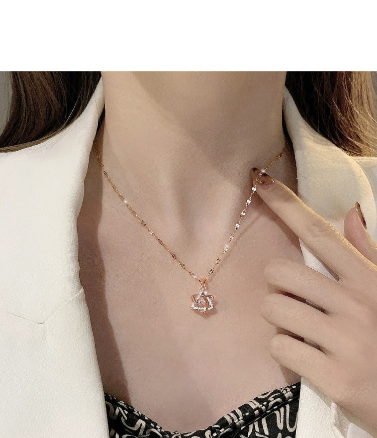 Beating Heart Heartbeat Hexagram Necklace for Women