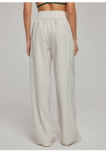 Spring Summer Straight Wide Leg Pants Women's High Waist Slimming Sports Trousers Breathable Draping Loose Casual Yoga Pants