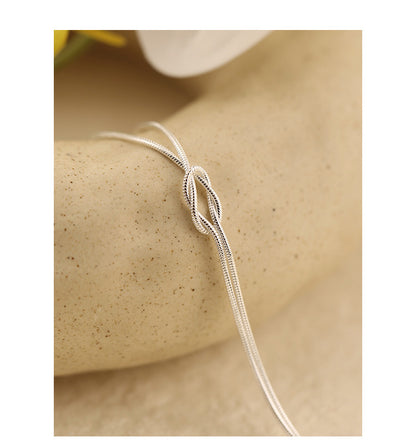 Knotted Double Layer Snake Bone Bracelet for Women