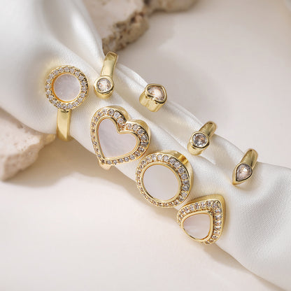 Vintage Heart Geometric Open Ring INS Internet Celebrity Versatile Personality Ring