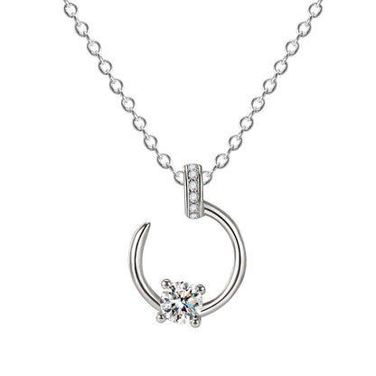Sparkling Diamond Moon Necklace for Women