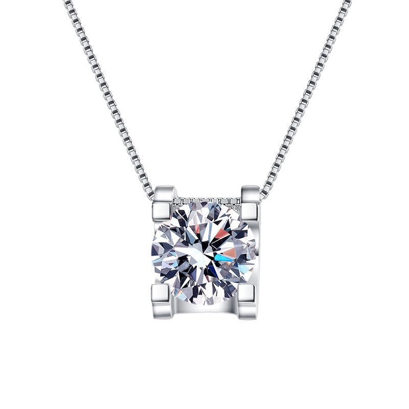 S925 Sterling Silver Women's Necklace Moissanite Bull Head Vintage Pendant GRA Hot Sale Ins Jewelry Wholesale Rococo Style