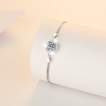 Twelve Zodiac Birthstone Moissanite Jewelry S925 Sterling Silver Bracelet for Women