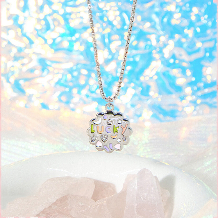 Lucky Flower Letter Lucky Necklace for Women Chain Pendant Wholesale