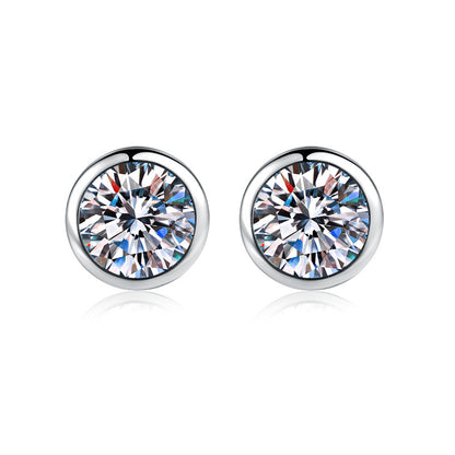 Small Bubble Earrings S925 Sterling Silver Earrings for Women Simple Fashion Encrusted Moissanite Earrings Jewelry