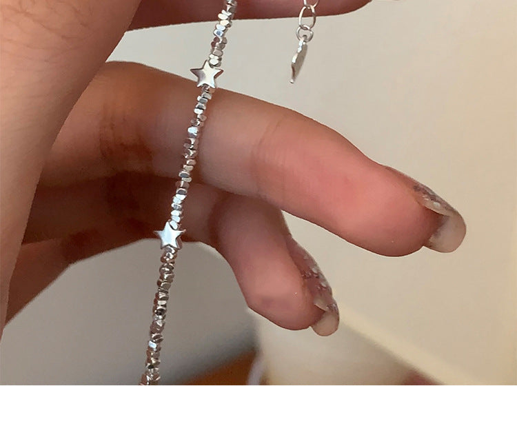 Broken Silver Five-Pointed Star Bracelet for Women Fashionable