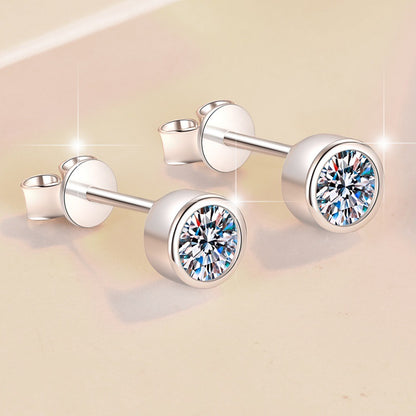 Small Bubble Earrings S925 Sterling Silver Earrings for Women Simple Fashion Encrusted Moissanite Earrings Jewelry