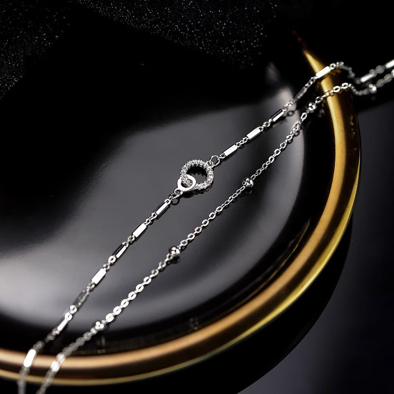 Double Layer Stacked Interlocking Bracelet for Women