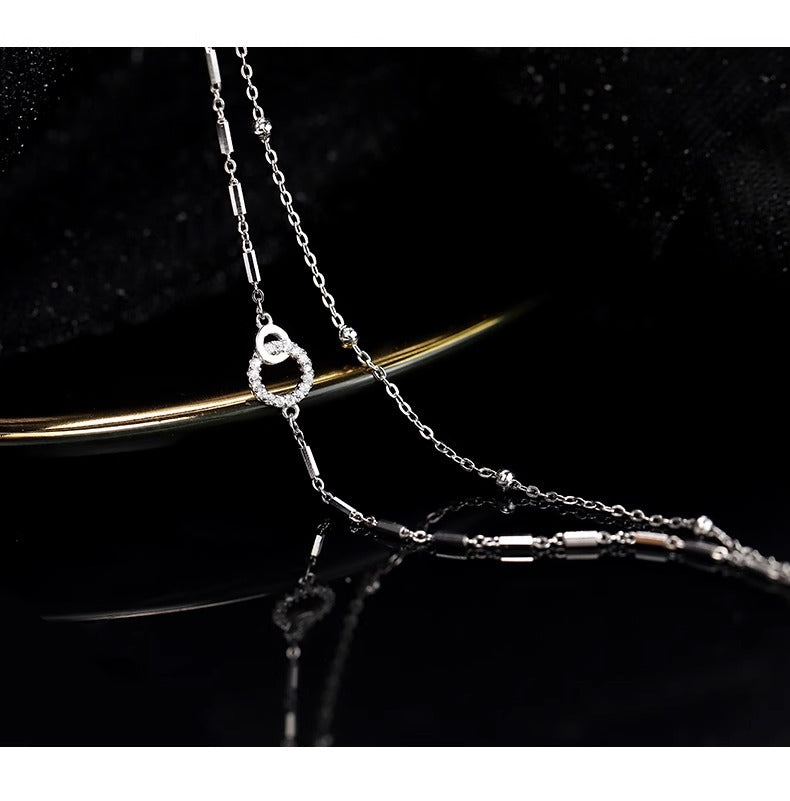 Double Layer Stacked Interlocking Bracelet for Women
