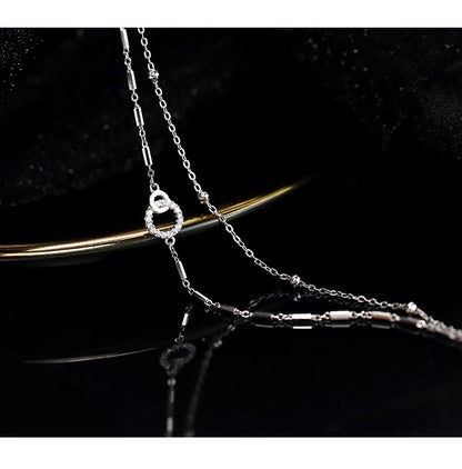 Double Layer Stacked Interlocking Bracelet for Women