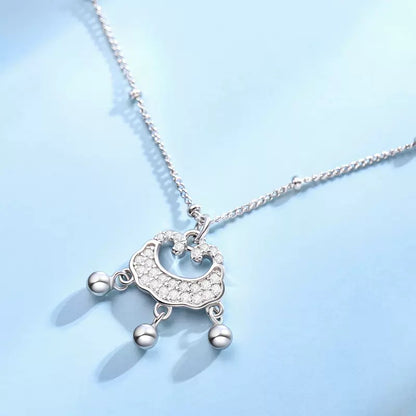 Full Diamond Bell Peace Lock Chain for Women