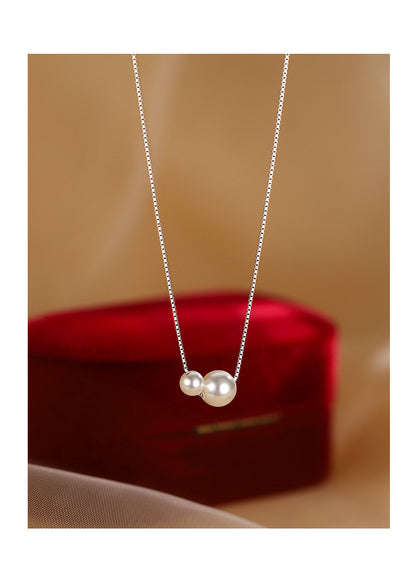 Two Pearl Necklace for Women Fashion Simple Light Luxury Niche Design