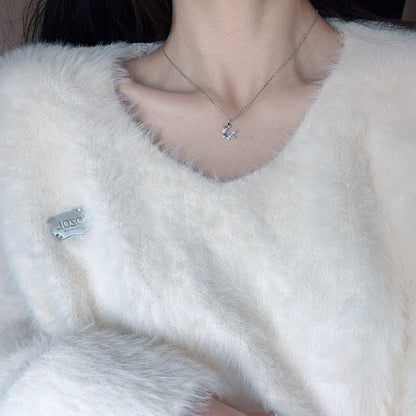 Little Prince Zircon Wheat Spike Necklace for Women