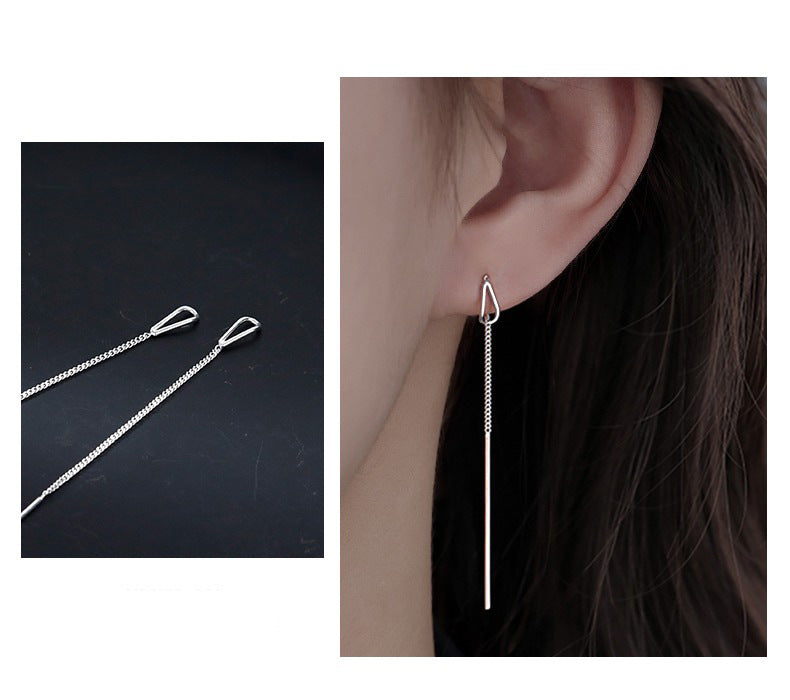 Hollow Water Drop Two-Way Wear Threader Earrings for Women