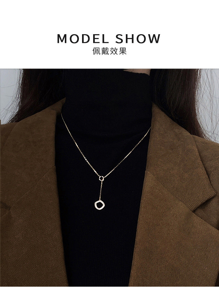 Geometric Irregular Circle Necklace for Women, Niche Design