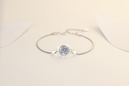 s925Sterling Silver Bracelet1Carat Plated pt950Fashion Versatile Jewelry Manufacturer Cross-Border Moissanite Hand Jewelry Wholesale