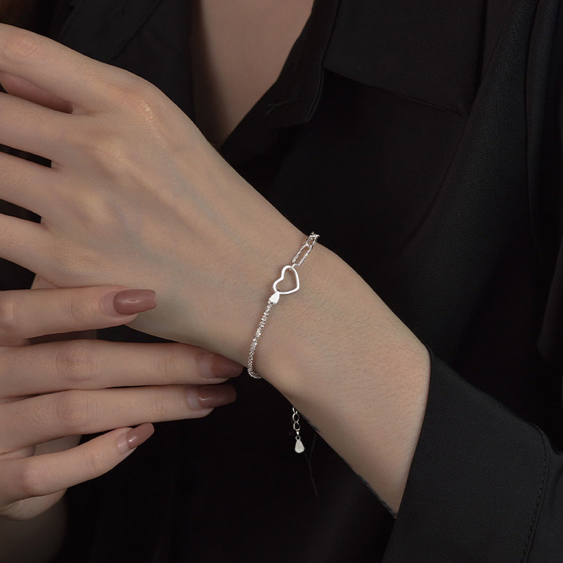 Gypsophila Cube Heart Stitching Bracelet for Women