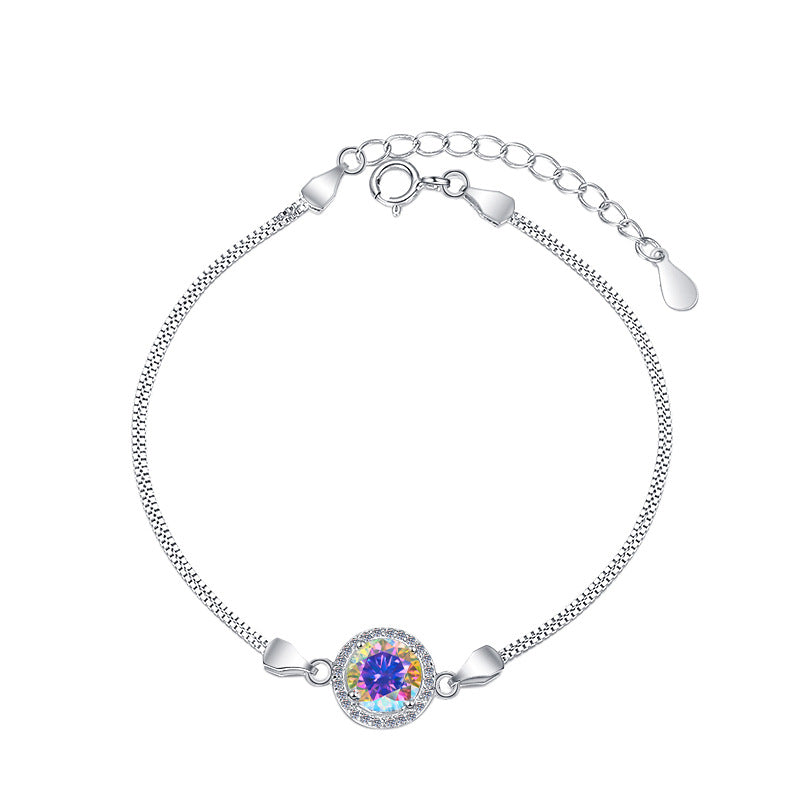 Twelve Zodiac Birthstone Moissanite Jewelry S925 Sterling Silver Bracelet for Women