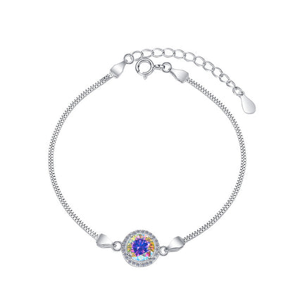 Twelve Zodiac Birthstone Moissanite Jewelry S925 Sterling Silver Bracelet for Women