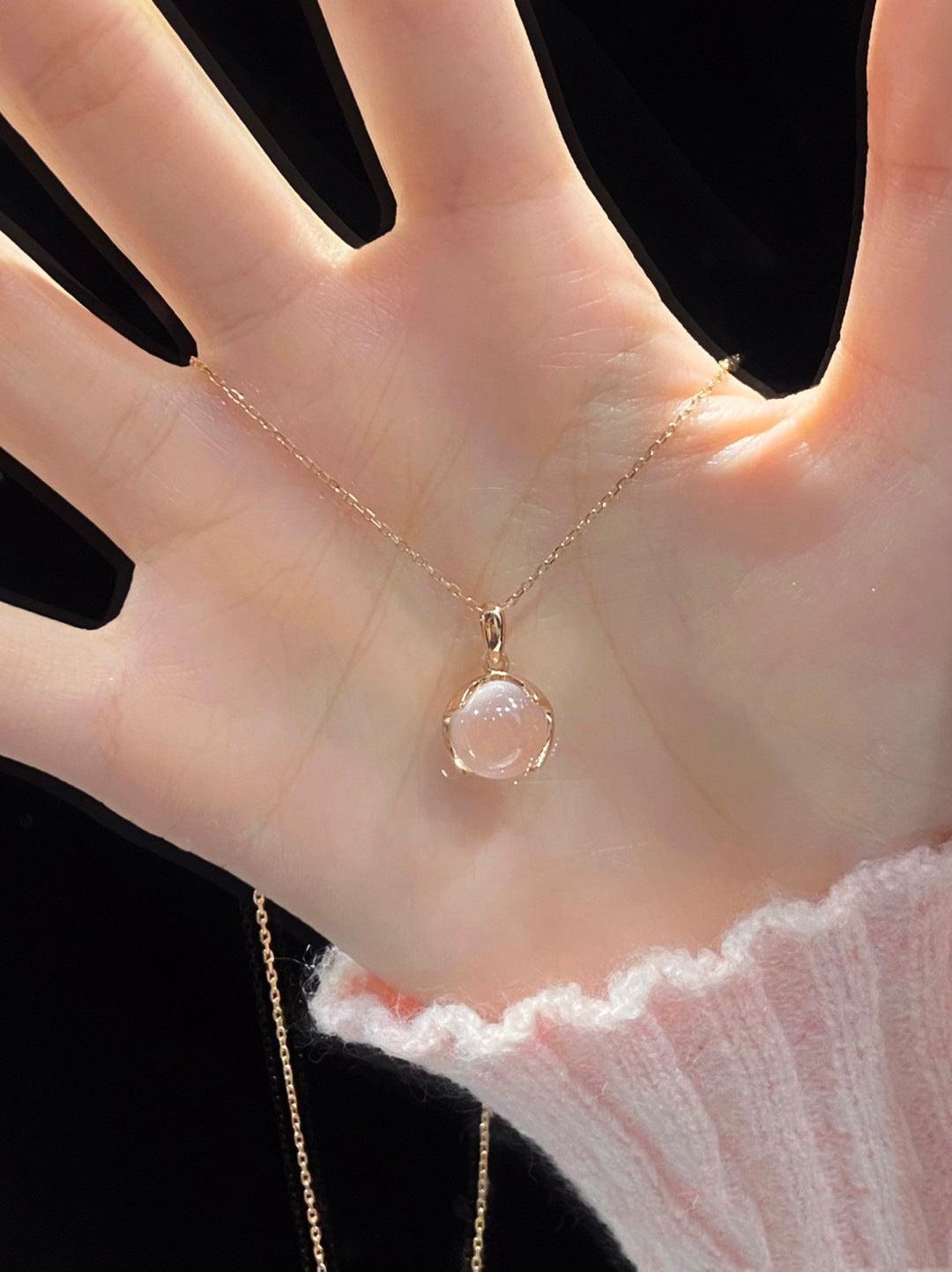 Cherry Blossom Pink Crystal Necklace for Women