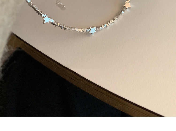 Broken Silver Five-Pointed Star Bracelet for Women Fashionable