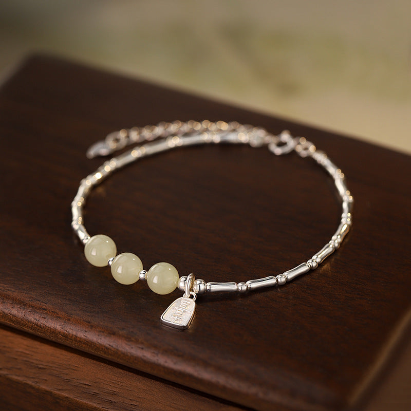 Hetian Jade Bamboo Knot Bracelet for Women Jewelry Wholesale