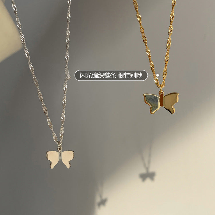 Woven Chain Butterfly Necklace Female Clavicle Chain Niche Design