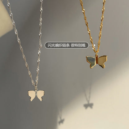 Woven Chain Butterfly Necklace Female Clavicle Chain Niche Design