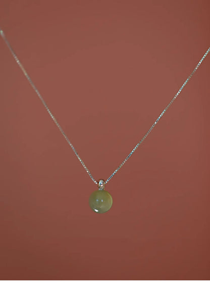 Lake Green Hetian Jade Necklace for Women