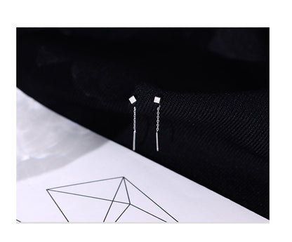 Tassel Square Thread Earrings for Women  Short Style