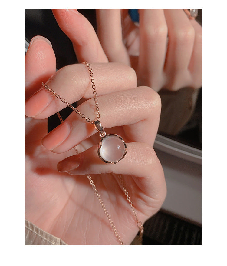 Cherry Blossom Pink Crystal Necklace for Women