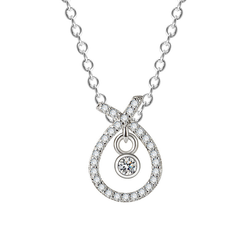 Full Diamond Water Drop Necklace for Women