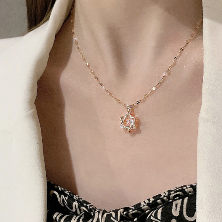 Beating Heart Heartbeat Hexagram Necklace for Women