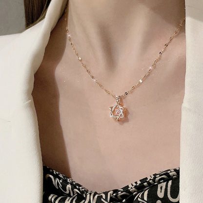 Beating Heart Heartbeat Hexagram Necklace for Women