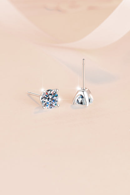 New S925 Sterling Silver Earrings Four-Prong Fashion Simple Jewelry  High-End Jewelry Wholesale Moissanite Earrings for Women