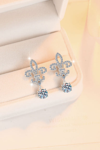 Trident S925 Sterling Silver Earrings for Women, High-end Earrings with 1 Carat D Color Moissanite