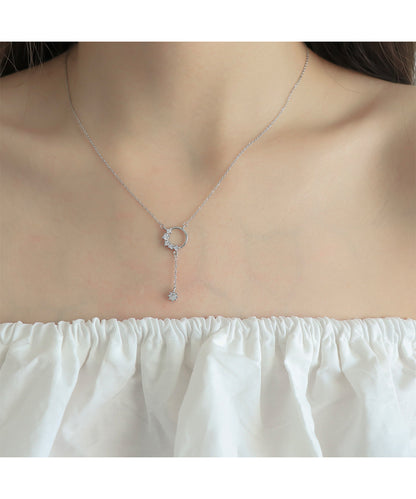 Deeply Passionate Circle Tassel Zircon Necklace for Women