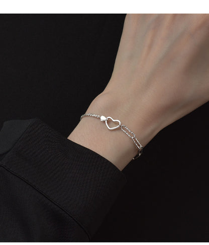 Gypsophila Cube Heart Stitching Bracelet for Women