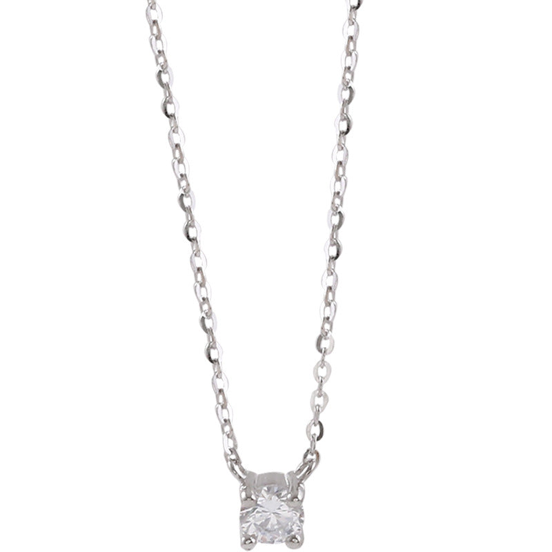 Single Diamond Necklace for Women Niche Design