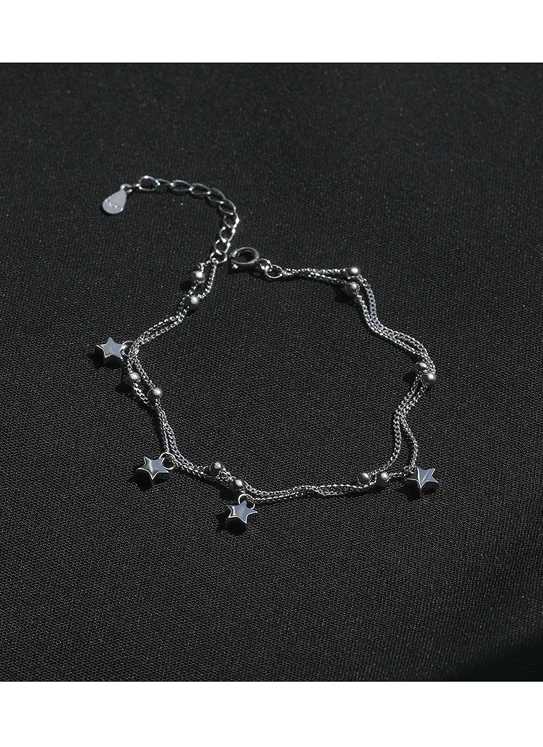 Five-Pointed Star Round Bead Double-Layer Bracelet Jewelry