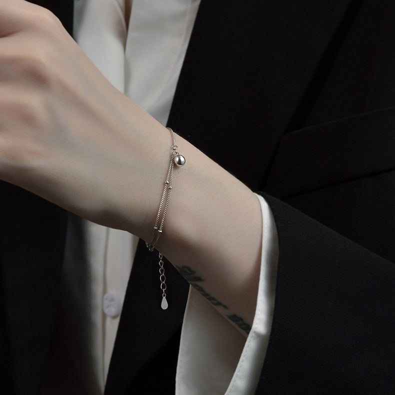 Round Ball Splicing Double Layer Bracelet for Women Fashionable