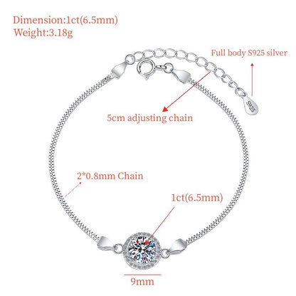 Twelve Zodiac Birthstone Moissanite Jewelry S925 Sterling Silver Bracelet for Women