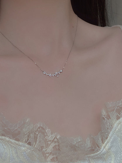 Full Diamond Galaxy Smile Shooting Star Necklace for Women
