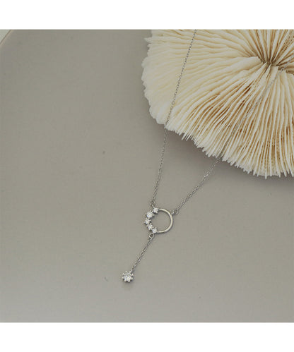 Deeply Passionate Circle Tassel Zircon Necklace for Women