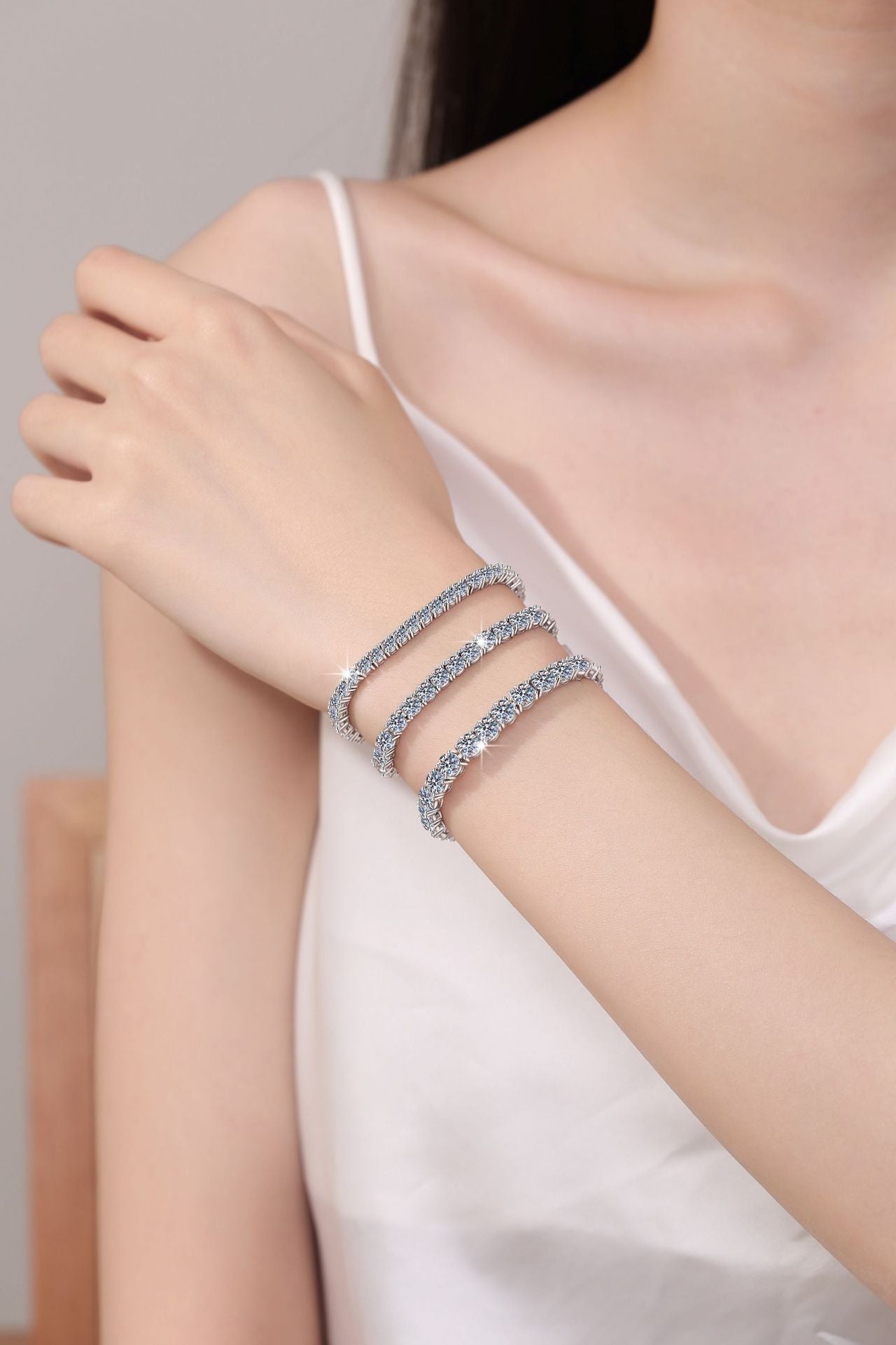 Tennis Bracelet3m4m5m Moissanite Jewelry GRA Electroplated Hip-Hop In-Stock Wholesale925Silver Round Bracelet Factory