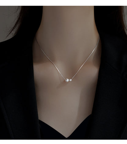 Two Pearl Necklace for Women Fashion Simple Light Luxury Niche Design