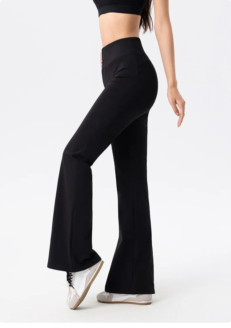 Plus Fleece Yoga Pants Bell Bottom Warm Insulated Autumn Winter Wear Slim Fit Flared Pilates Exercise Leisure Trousers Bootcut