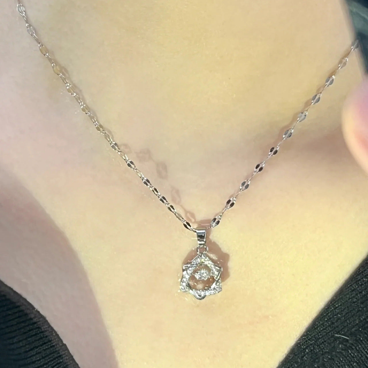 Beating Heart Heartbeat Hexagram Necklace for Women