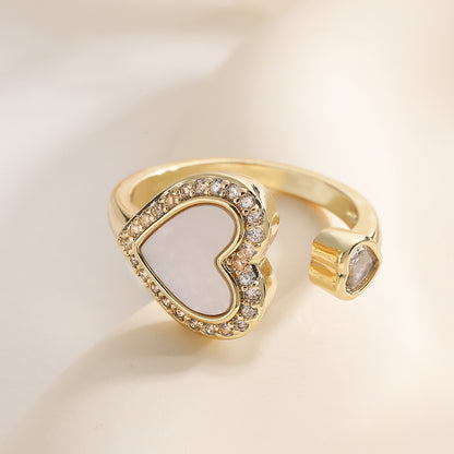 Vintage Heart Geometric Open Ring INS Internet Celebrity Versatile Personality Ring